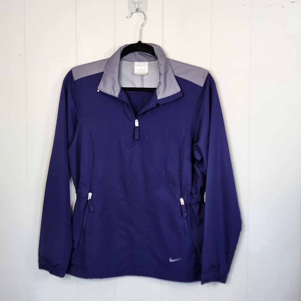 Nike Golf Womens Purple Quarter Zip Pullover Jacket Golfing Outerwear Activewear - Picture 2 of 9